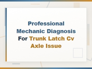 Professional Mechanic Diagnosis for Trunk Latch and Cv Axle Issues