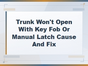 Emergency Trunk Access: Fix When Key Fob and Manual Latch Fail
